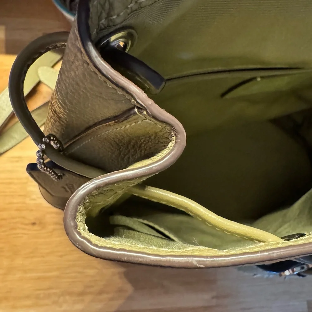 Coach Sage Green Pebble Leather Backpack - Picture 7 of 10